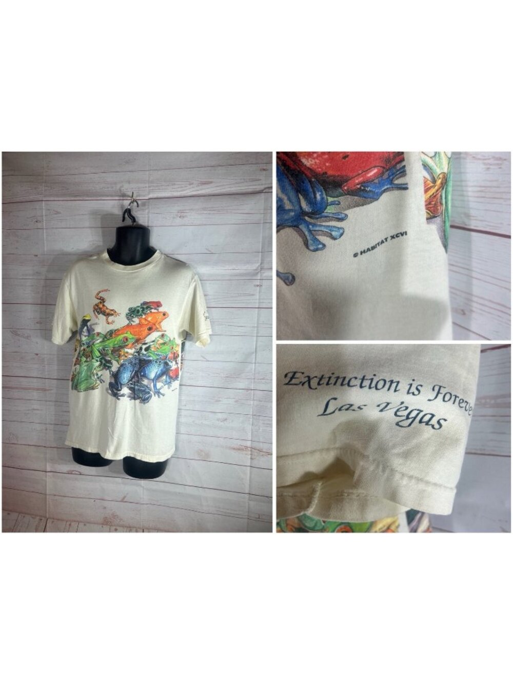 Vintage Extinction Is Forever Las Vegas Frogs Graphic Size M T-Shirt H.L Miller